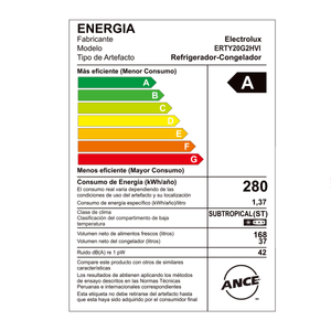 Refrigeradora Electrolux 205 Lt Top Freezer Frost Erty20G2Hvi Silver