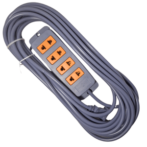 Extension electrica vulcanizado 10 metros 4 tomas gris Home Light 46393