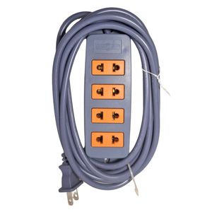 Extension electrica vulcanizado 3 metros 4 tomas gris Home Light 46391