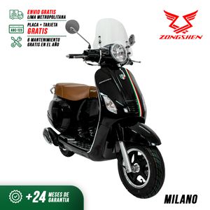Moto Scooter Zongshen Estilo Retro Milano 125CC Negro