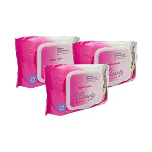 Toallitas Faciales Extracto de Rosas Nevada 25 Unidades 3 Pack