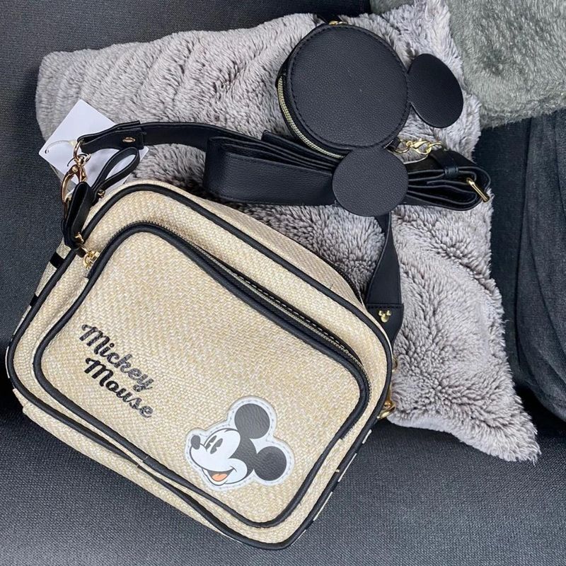 Cartera Crossbody Disney Mickey Mouse Beige Real Plaza