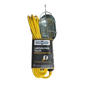 Luz de Trabajo con Protector de Metal y Tomacorriente 7.5 Metros