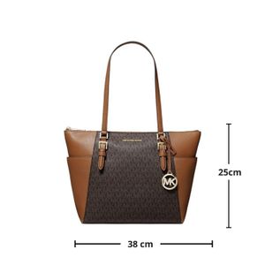 Cartera Tote de Cuero Michael Kors Charlotte - Marron