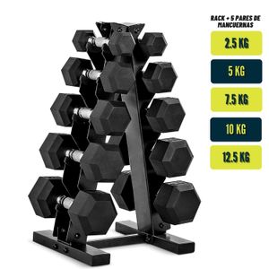Set de Mancuernas Hexagonales + Rack