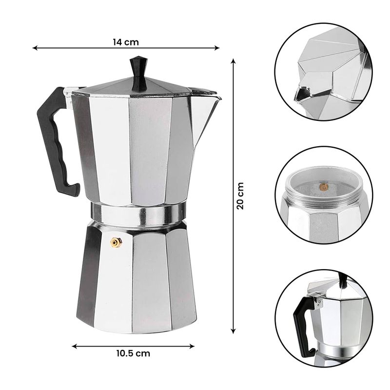 Ripley - CAFETERA ITALIANA 6 TAZAS ACERO INOXIDABLE ESPRESSO MAKER