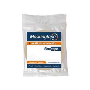 Cinta Masking Tape Multiuso Económica (Embolsado) Shurtape 1" x 40 Yd Caja x 48 Rollos