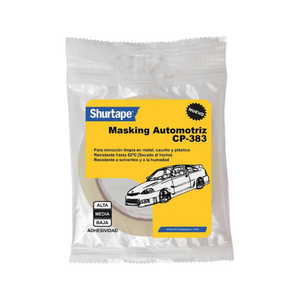 Cinta Masking CP-383 Uso Automotriz Shurtape 1/4" x 55 Yd Caja x 45 Rollos