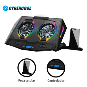 Cooler Para Laptop Gamer Rgb Cybercol - Hasta 17 Pulgadas