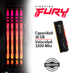 Memoria Ram Fury Rgb 16gb Ddr4 3200 Mhz