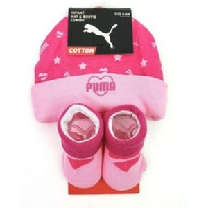 Gorro y Medias Botín Niña Puma - Fucsia - 3 a 6 meses