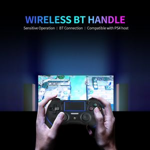 Gamepad Inalámbrico BT Gamepad con Panel Táctil Vibración Función de Mango de 6 Ejes (Negro Y Azul)