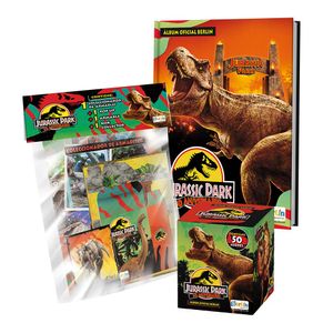 Álbum Jurassic Park 30 años Editorial Berlin Tapa Dura y 1 Cajita con 1 Megapack