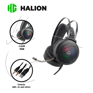 Headset Gamer Halion Ha-h854 Rgb Usb +3.5mm