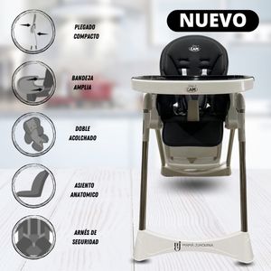 Silla de Comer Graduable Bambino Silvestre Negro