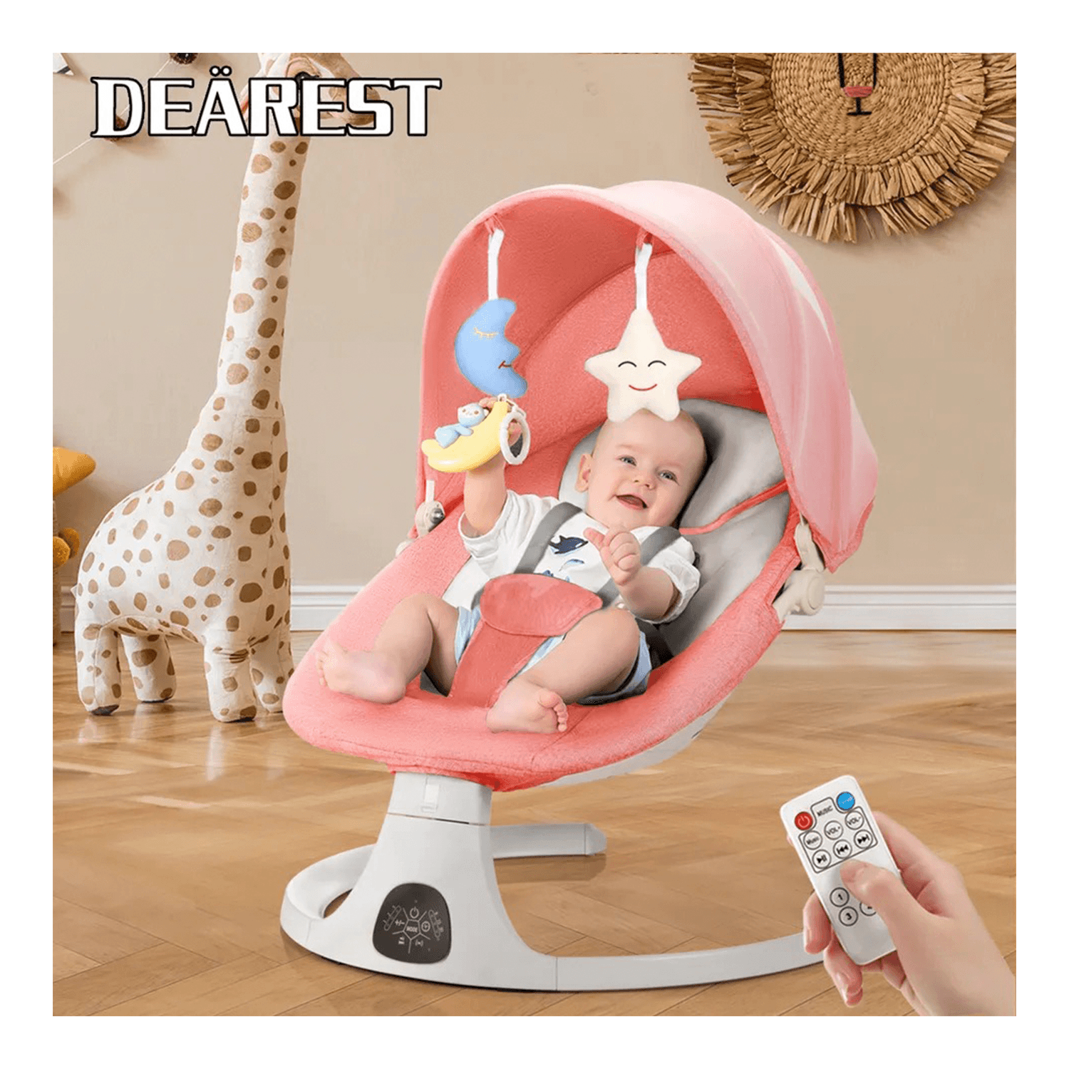 DEAREST-columpio eléctrico con Bluetooth para bebé, silla de