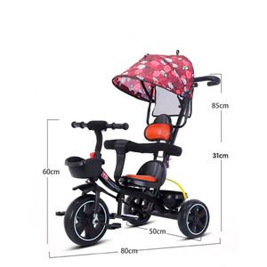 Triciclo Negro Multifunción con Sombrilla para Niños
