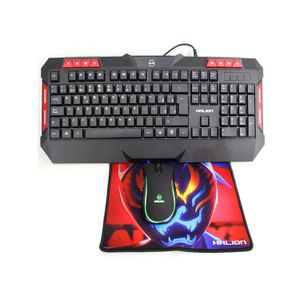 Kit Gamer Halion HA-407C Custer 3 en 1 con luces LED mouse 7 colores