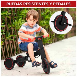 Bicicleta Triciclo 3 en 1 plegable para niños T80 Trimily Rojo