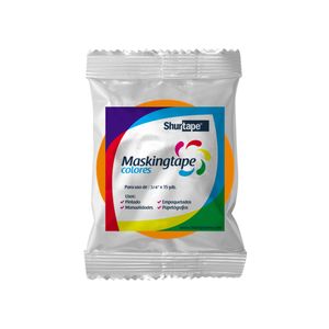 Cinta Masking Tape Colores Neón Shurtape 3/4" x 15 Yd Caja x 60 Rollos Naranja