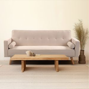 Sofá Cama Pazart Muebles Futón Lucie Beige Claro
