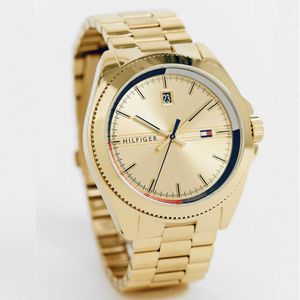 Reloj Tommy Hilfiger Riley 1791686 Para Hombre Fecha Acero Inoxidable Dorado
