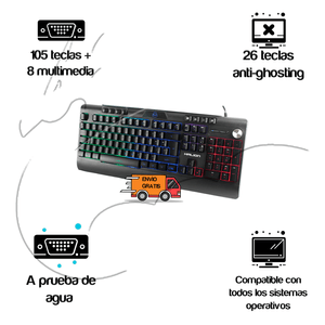 Teclado Gamer Halion Optimos Ha-k807 Rainbow