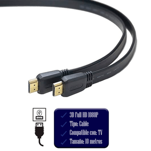 Cable Hdmi 10 Metros Plano Ultra Hd 1920 * 1080 (goma)