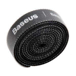 Cinta amarracables de velcro Baseus, 1 metro, negro
