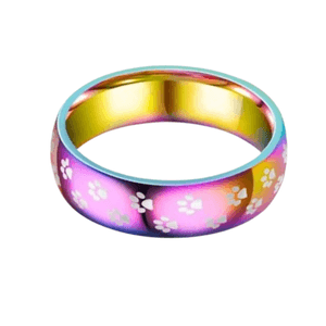 Anillo de Titanio Mujer Modelo Huellita Multicolor Talla 8