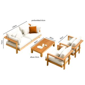 Set de terraza Baza 4 personas con mesa Movenda