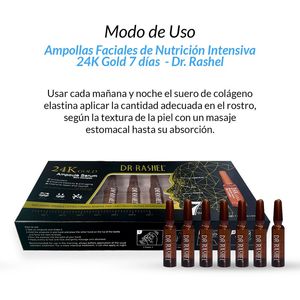 Ampollas Faciales de Nutrición Intensiva 24k gold Dr Rashel 7 días 2 Unidades