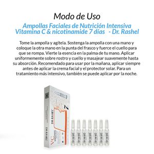 Ampollas Faciales de Nutrición Vitamina c & Nicotinamide 7 días 2 Unidades