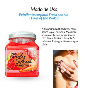 Exfoliante Corporal Fresa con Sal Wokali 500ml