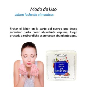 Jabon Leche de Almendras Portugal 80 Gramos 2 Unidades