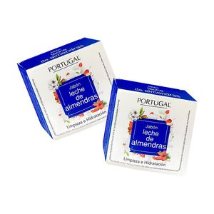 Jabon Leche de Almendras Portugal 80 Gramos 2 Unidades