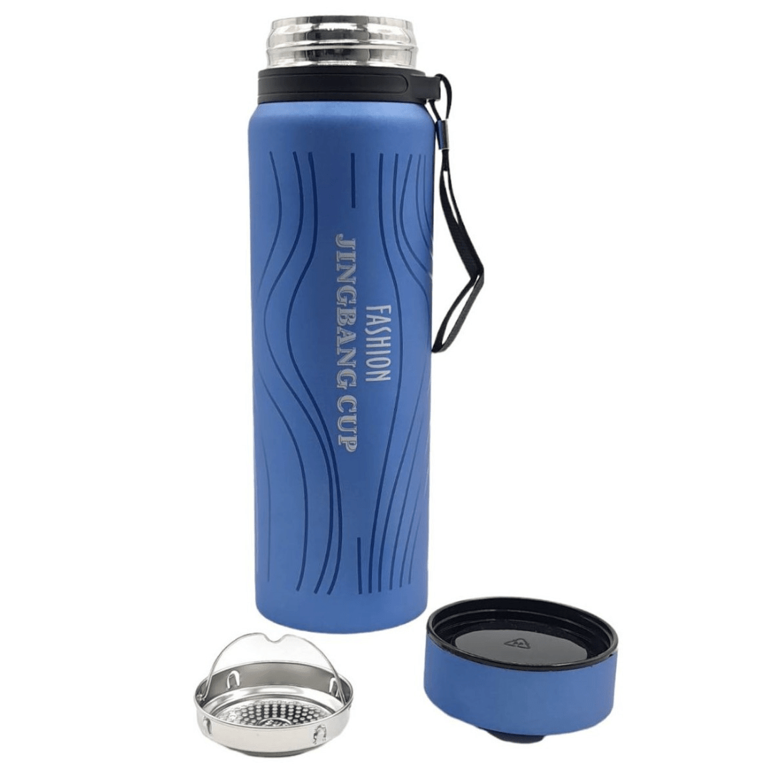 Botella Termo Personalizada De Acero Inoxidable Con El Nombre De 750 Ml Color Blanco Grande