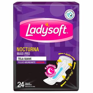 Toallas Higiénicas LADYSOFT Nocturna Maxi Pro Paquete 24un