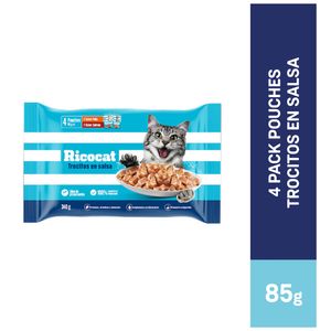 Alimento para Gatos RICOCAT Adulto Pollo y Salmón Bolsa 340g