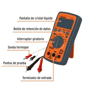 Multímetro Multitesters Digital Auto Rango 100361 Truper