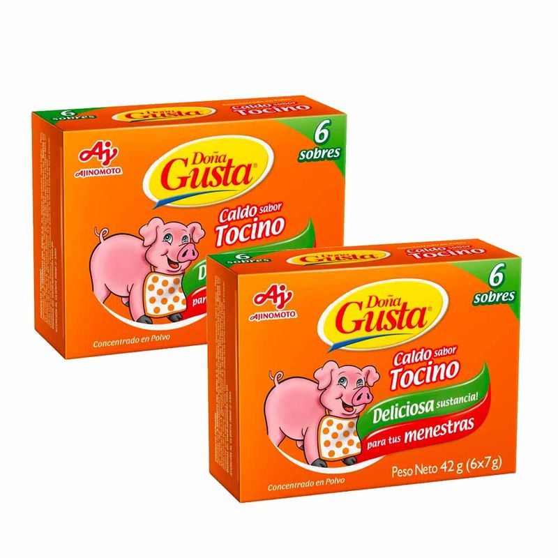 Pack Caldo De Tocino DOÑA GUSTA Concentrado En Polvo Sobre 7g Caja 6un ...