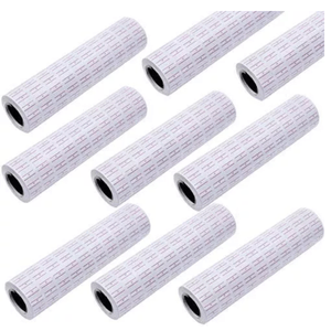 100 Rollos de Papel Etiquetas blancas para Pistola de Precio Mx5500