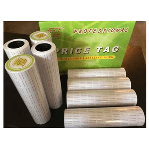 100 Rollos de Papel Etiquetas blancas para Pistola de Precio Mx5500