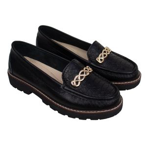 Zapato Mocasin Plataforma Chiara Cuero Negro