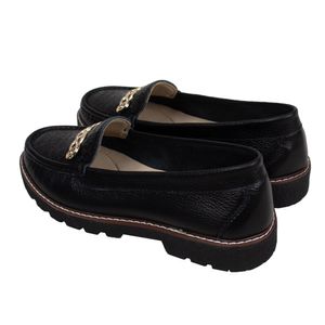 Zapato Mocasin Plataforma Chiara Cuero Negro