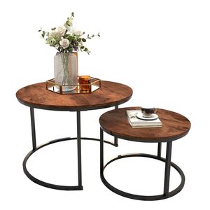 Set de Mesas de Centro Industrial Nidara Caramelo Coricha Home