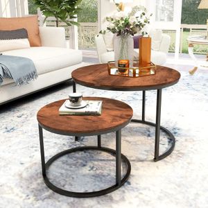 Set de Mesas de Centro Industrial Nidara Caramelo Coricha Home