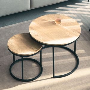 Set de Mesas de Centro Industrial Nidara Duna Coricha Home
