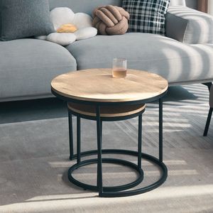 Set de Mesas de Centro Industrial Nidara Duna Coricha Home