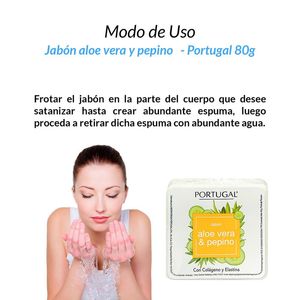 Jabón Aloe Vera y Pepino Portugal 80 Gramos 2 Unidades